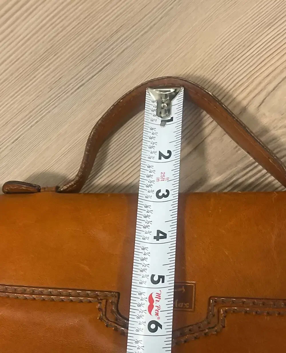 Vintage Conte Max Italian Brown Leather Briefcase Rare